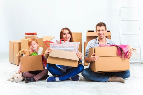 Removal team planning a move in a Mayfair townhouse