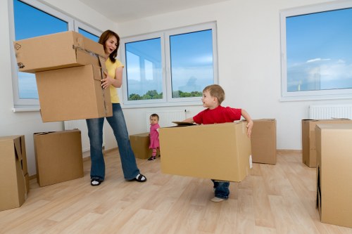 Furniture and boxes being loaded for a Mayfair property move