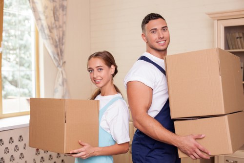 Packing office equipment for a Mayfair relocation